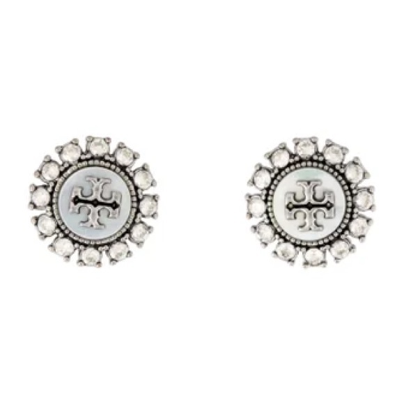 Tory Burch Jewelry - TORY BURCH - Kira Crystal Mother Of Pearl Studs w/ Dustbag